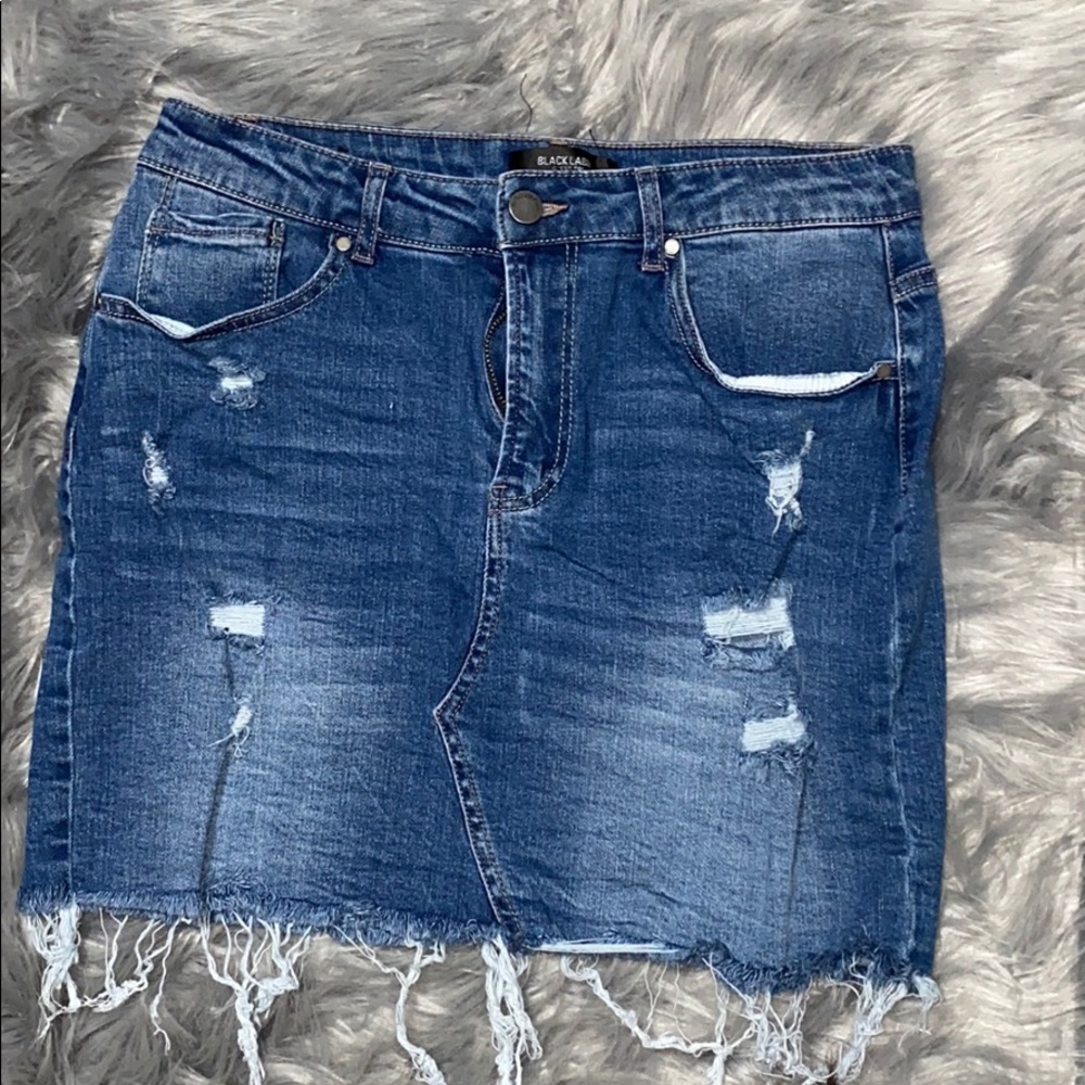Distressed Jean Skirt